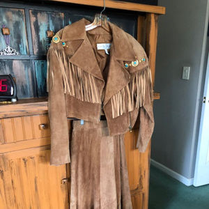 Suede Jacket and matching Suede Skirt, Size small